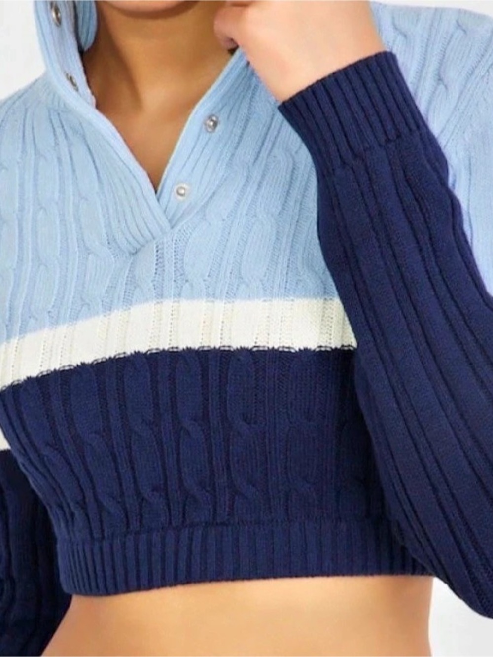 Garage Color Block Cropped Sweater Size Medium Like New